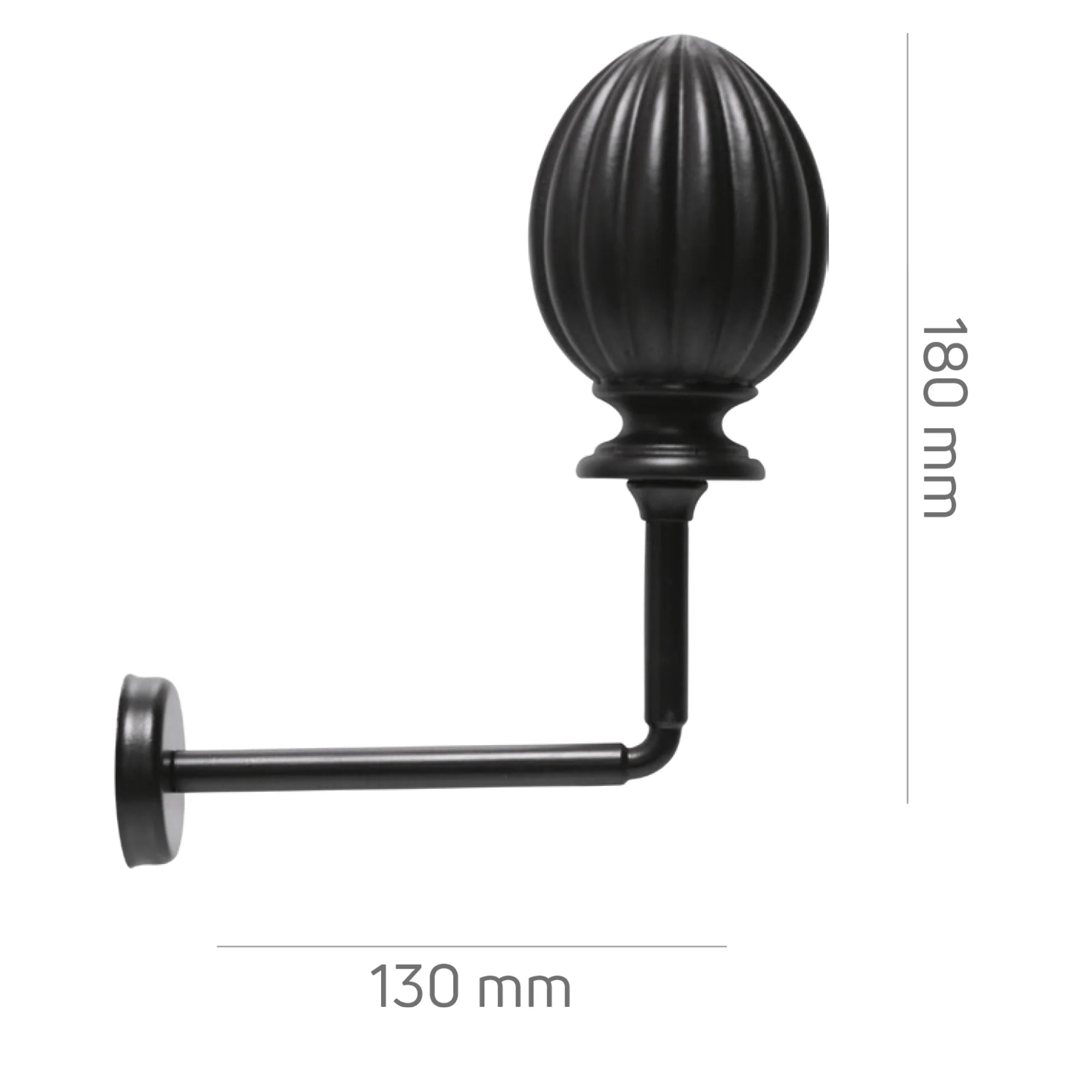 Perde Tutucu Renso - Siyah Eskitme Metal - Tepe