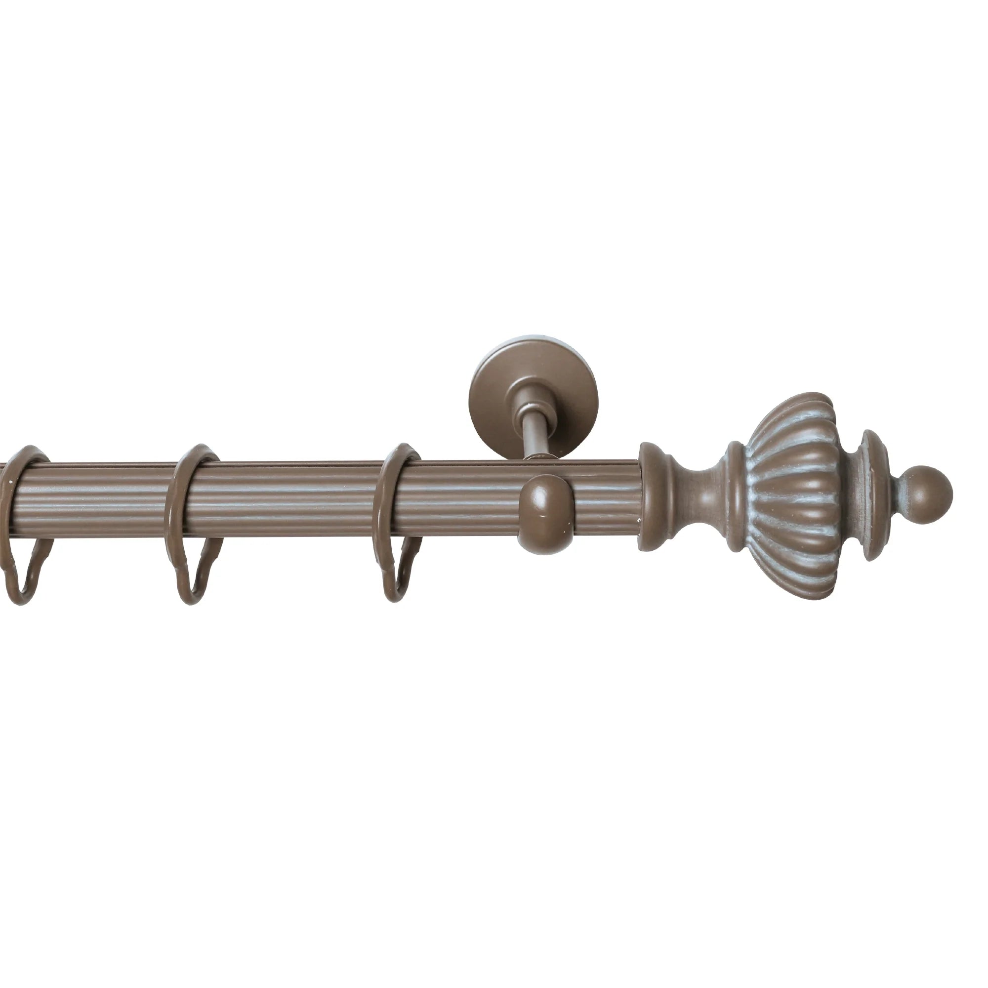 Rustik Perde Borusu 30 mm - Kahverengi Eskitme Metal - Vazo