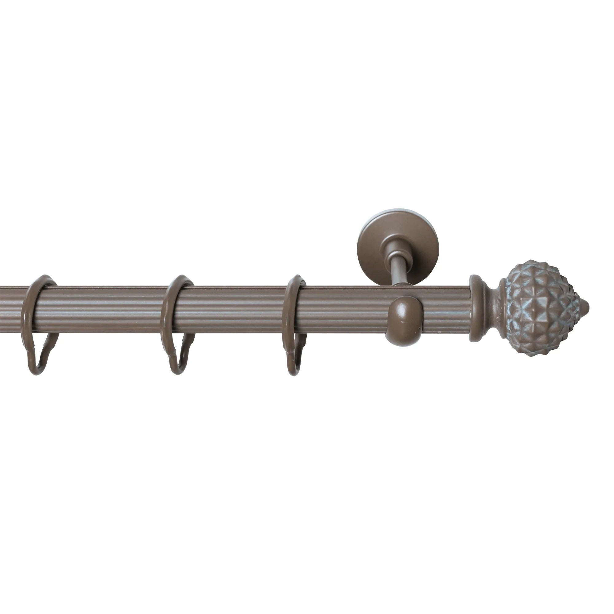 Rustik Perde Borusu 30 mm - Kahverengi Eskitme Metal - Elmas