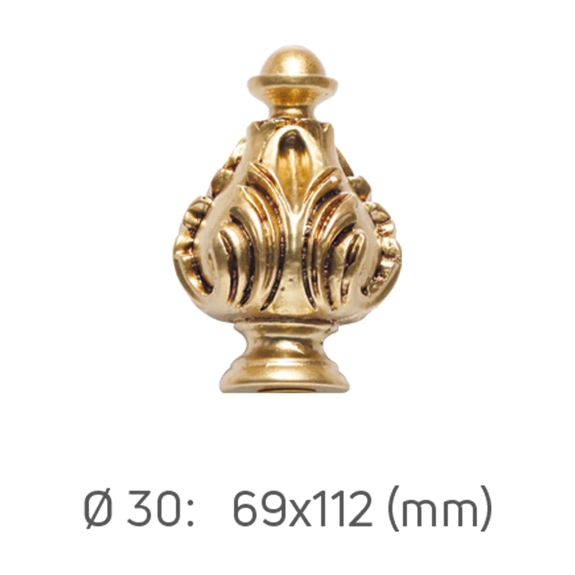 Rustik Perde Borusu 30 mm - Altın Eskitme Metal - Nilüfer