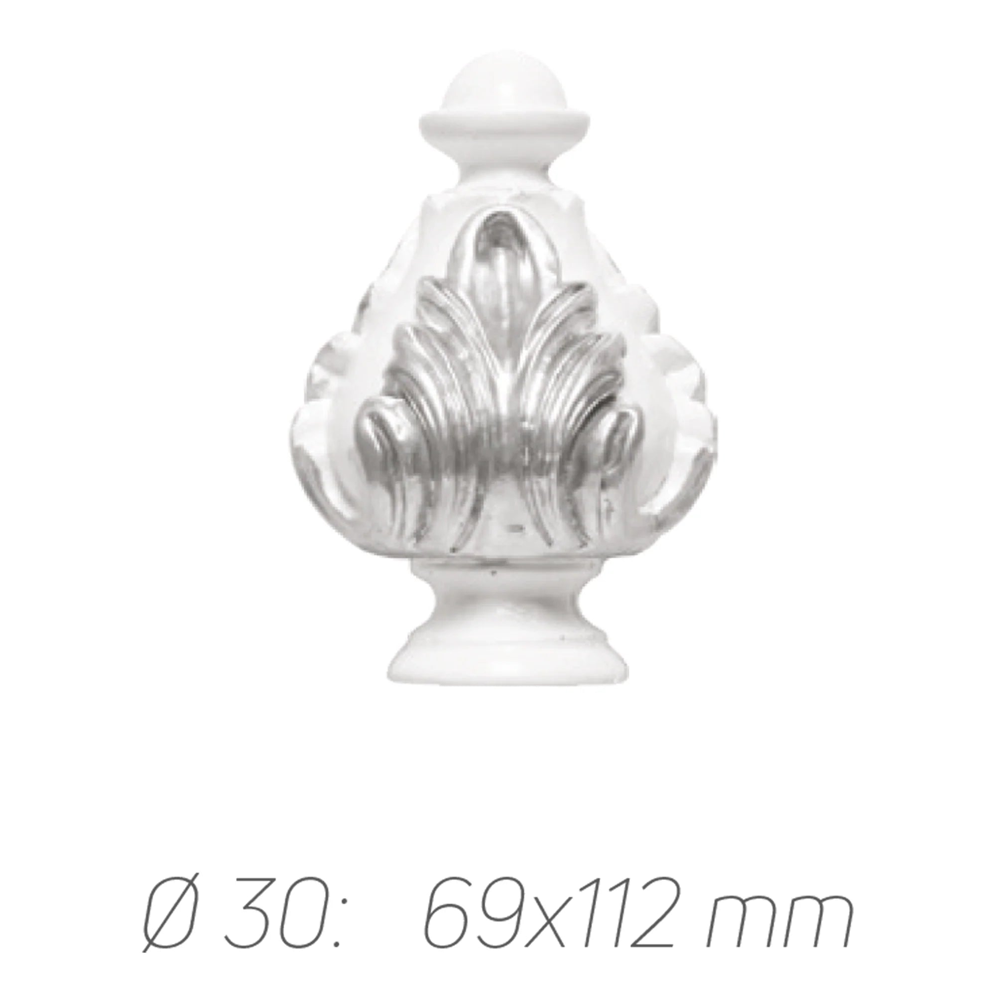 Rustik Perde Borusu 30 mm - Beyaz Altın Eskitme Metal - Nilüfer