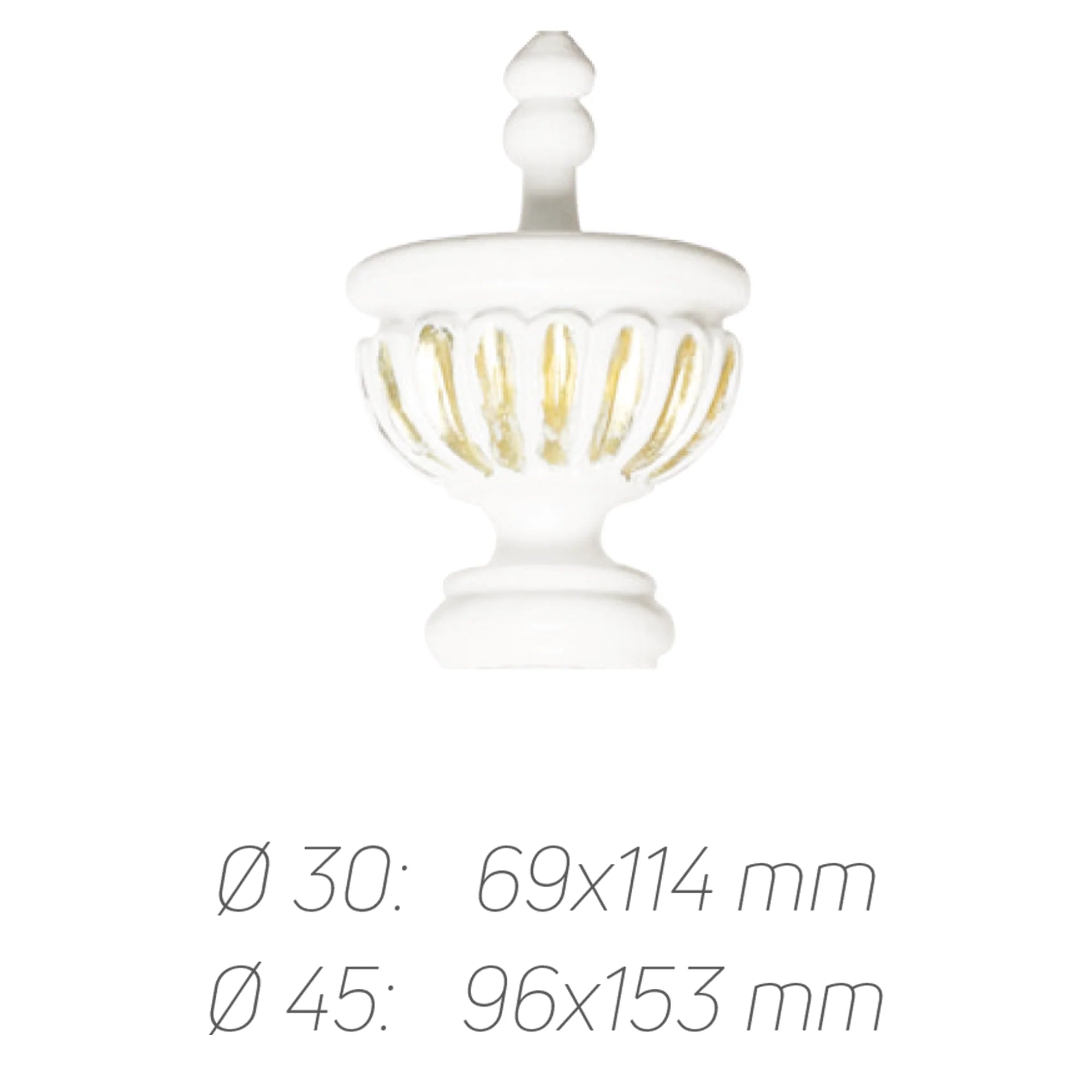 Rustik Perde Borusu 30 mm - Beyaz Altın Eskitme Metal - Aurelios