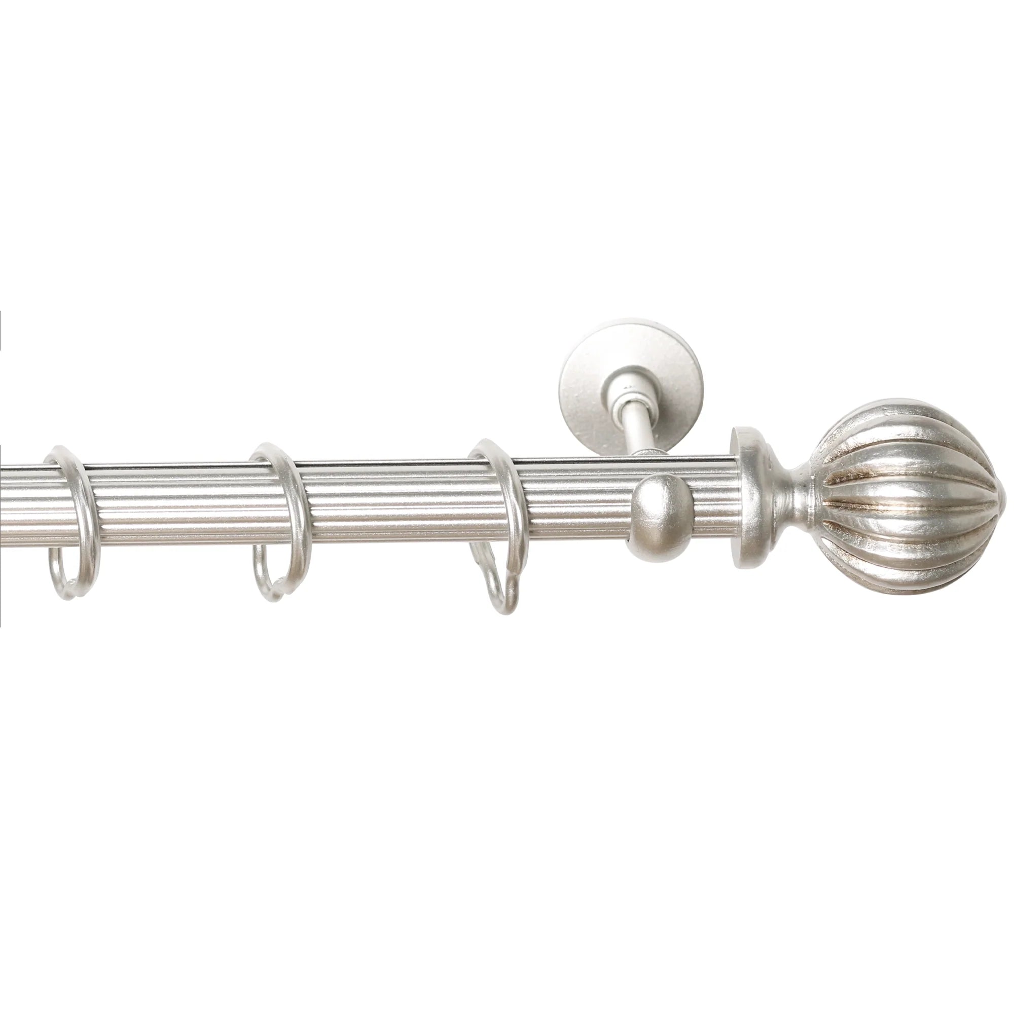 Rustik Perde Borusu 30 mm - Gümüş Eskitme Metal - Balkabağı