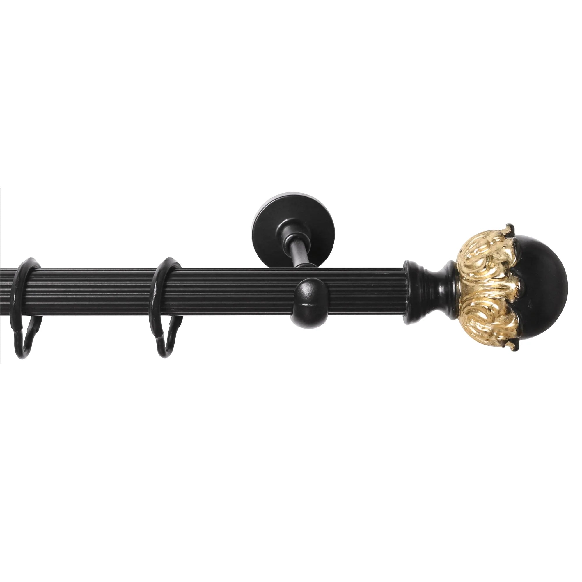 Rustik Perde Borusu 30 mm - Siyah Altın Eskitme Metal - Ornato