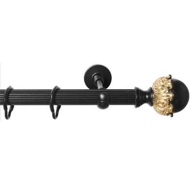 Rustik Perde Borusu 30 mm - Siyah Altın Eskitme Metal - Ornato