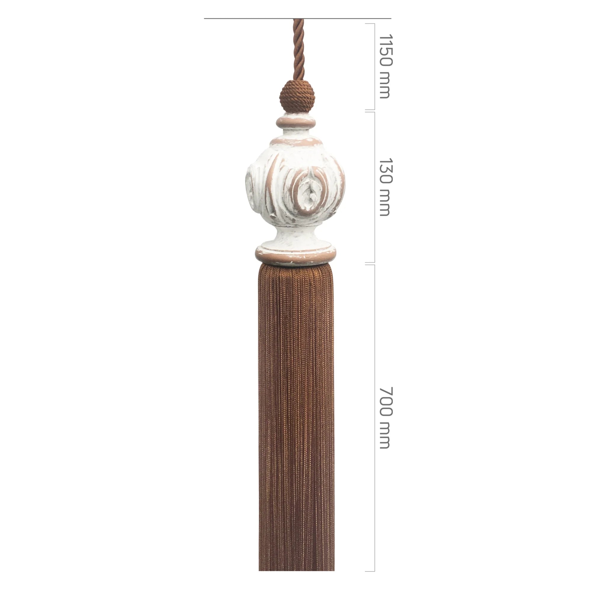 Sarkıt - Ahşap Beyaz Eskitme Metal - Antik