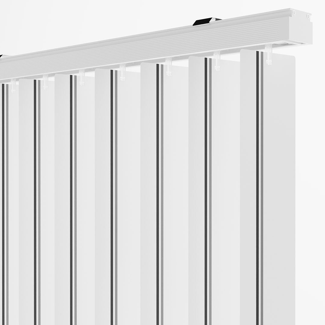 Siyah - Gri Çizgili PVC Dikey Perde