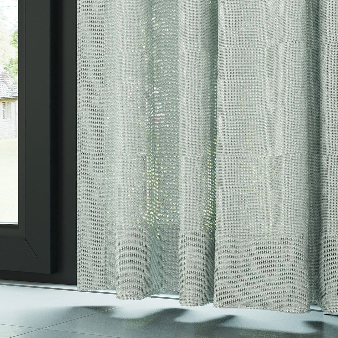 Su Yeşili Parlak Düz Dokulu Tül Perde | Jasper