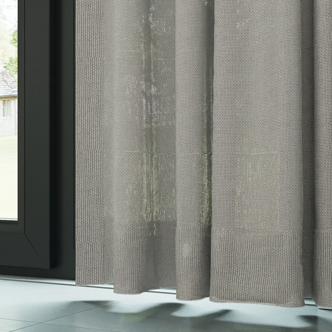 Taş Rengi Parlak Düz Dokulu Tül Perde | Jasper