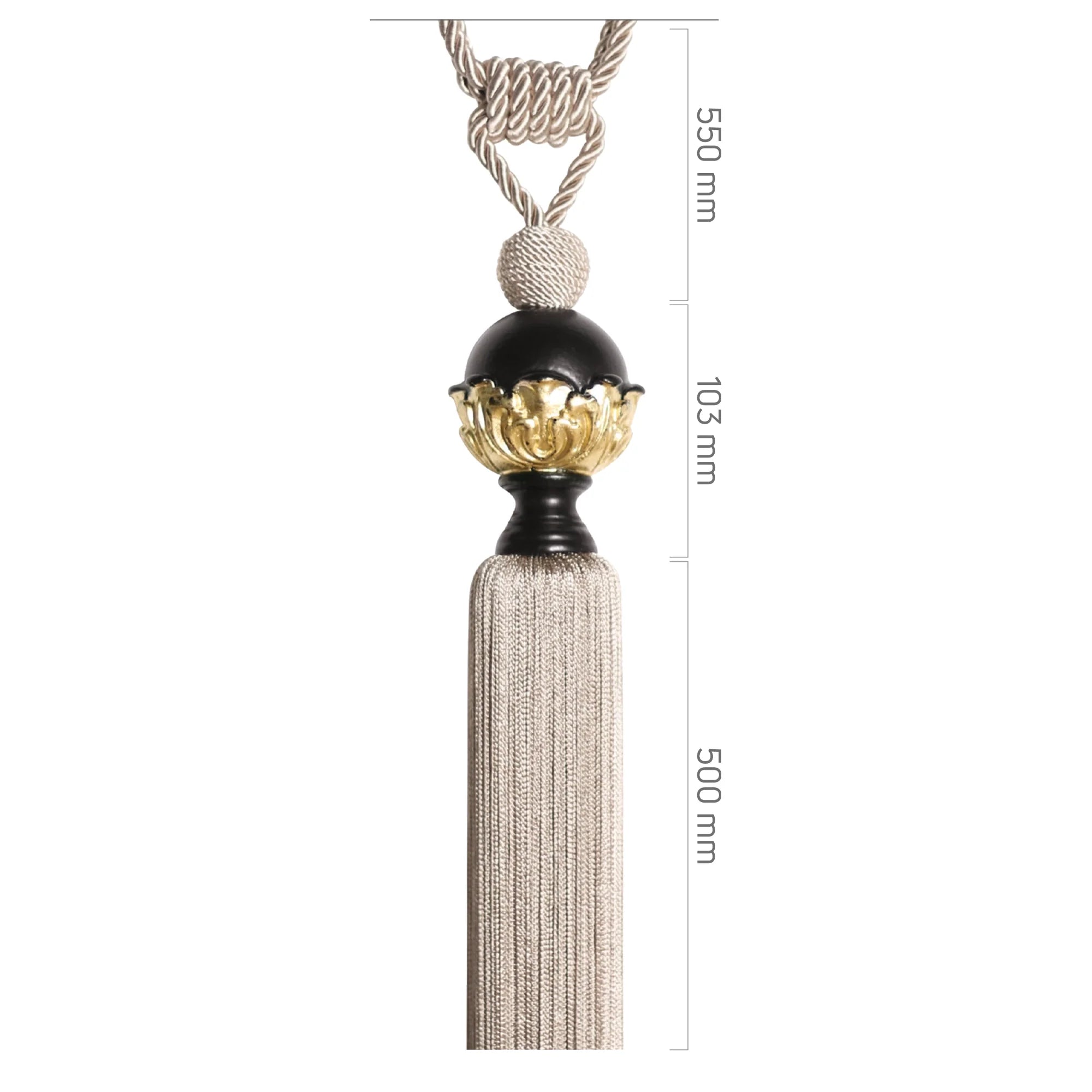 Braçol - Siyah Altın Rengi Eskitme Metal - Ornato