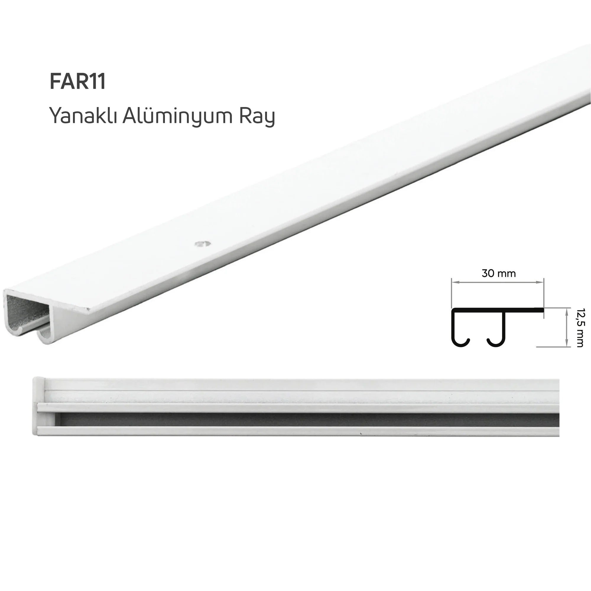 Yanaklı Tekli Alüminyum Ray