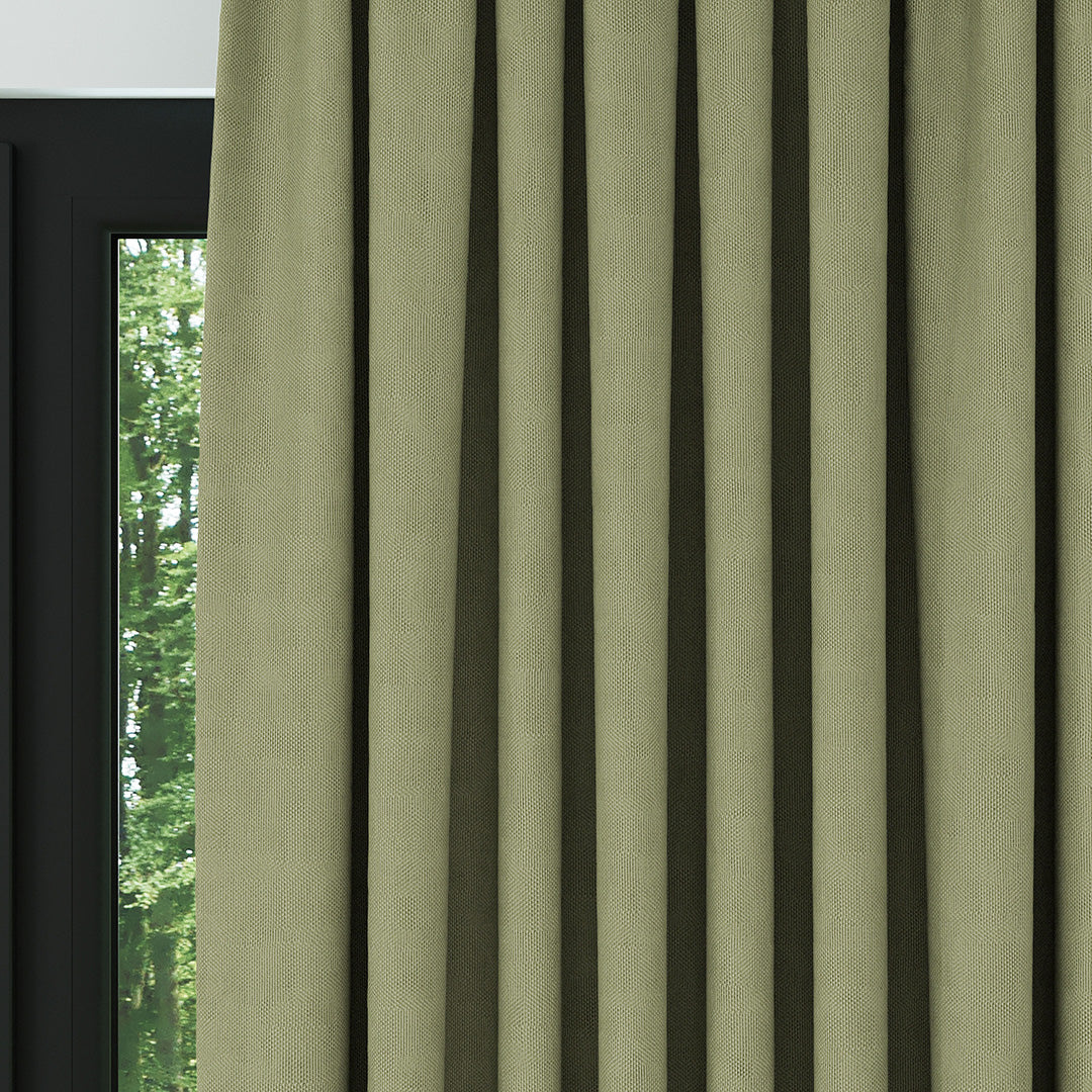 Yeşil Hasır Keten Karartma Fon Perde | Bonita
