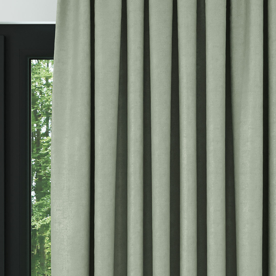 Yeşil Parlak Fitilli Kadife Fon Perde | Kylo