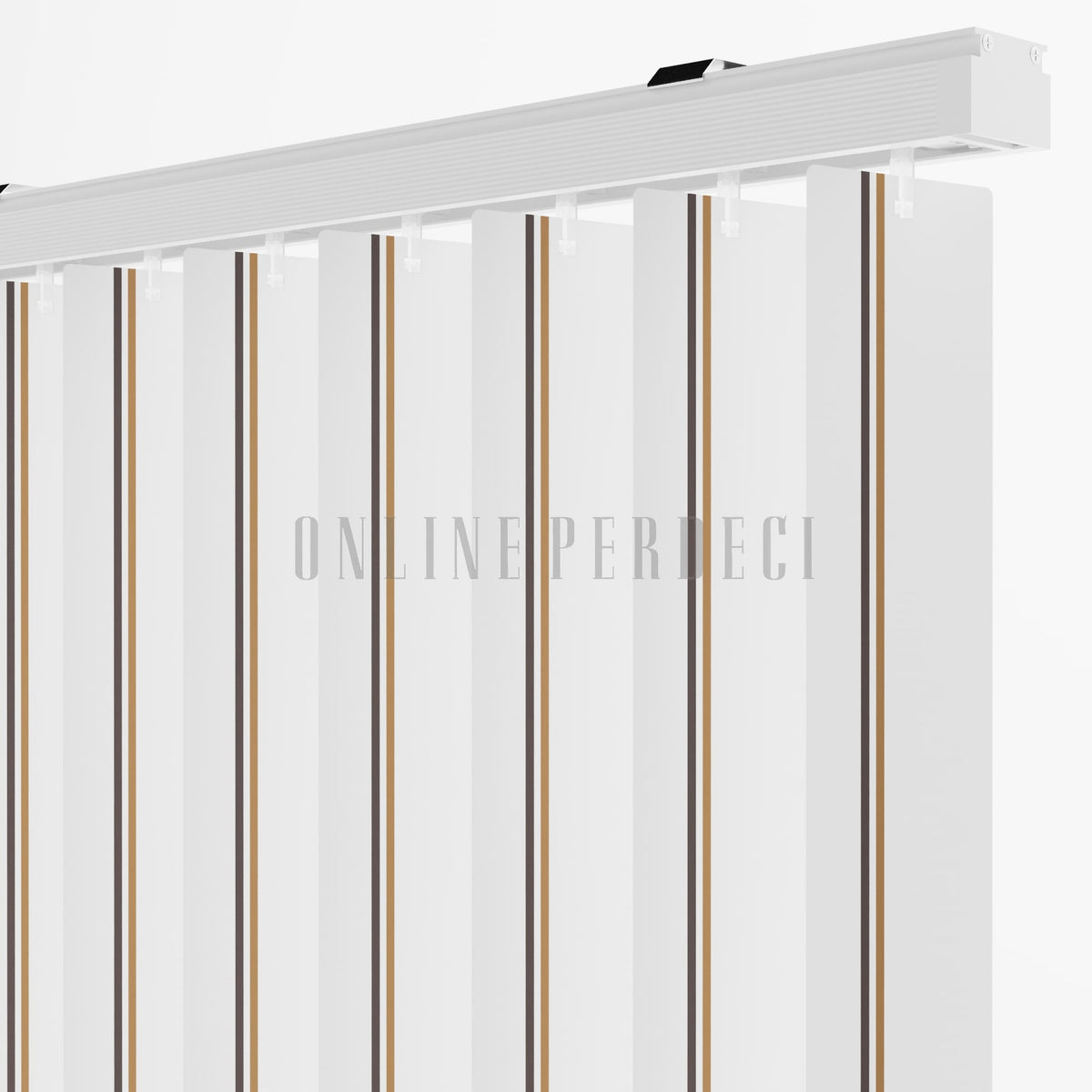 Açık Kahverengi-Kahverengi Çizgili PVC Dikey Perde