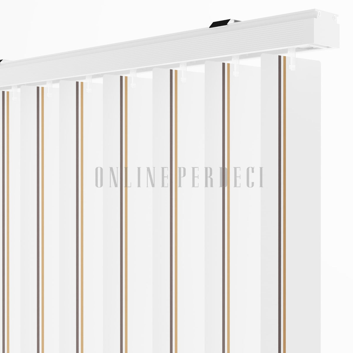Açık Kahverengi-Kahverengi Çizgili PVC Dikey Perde