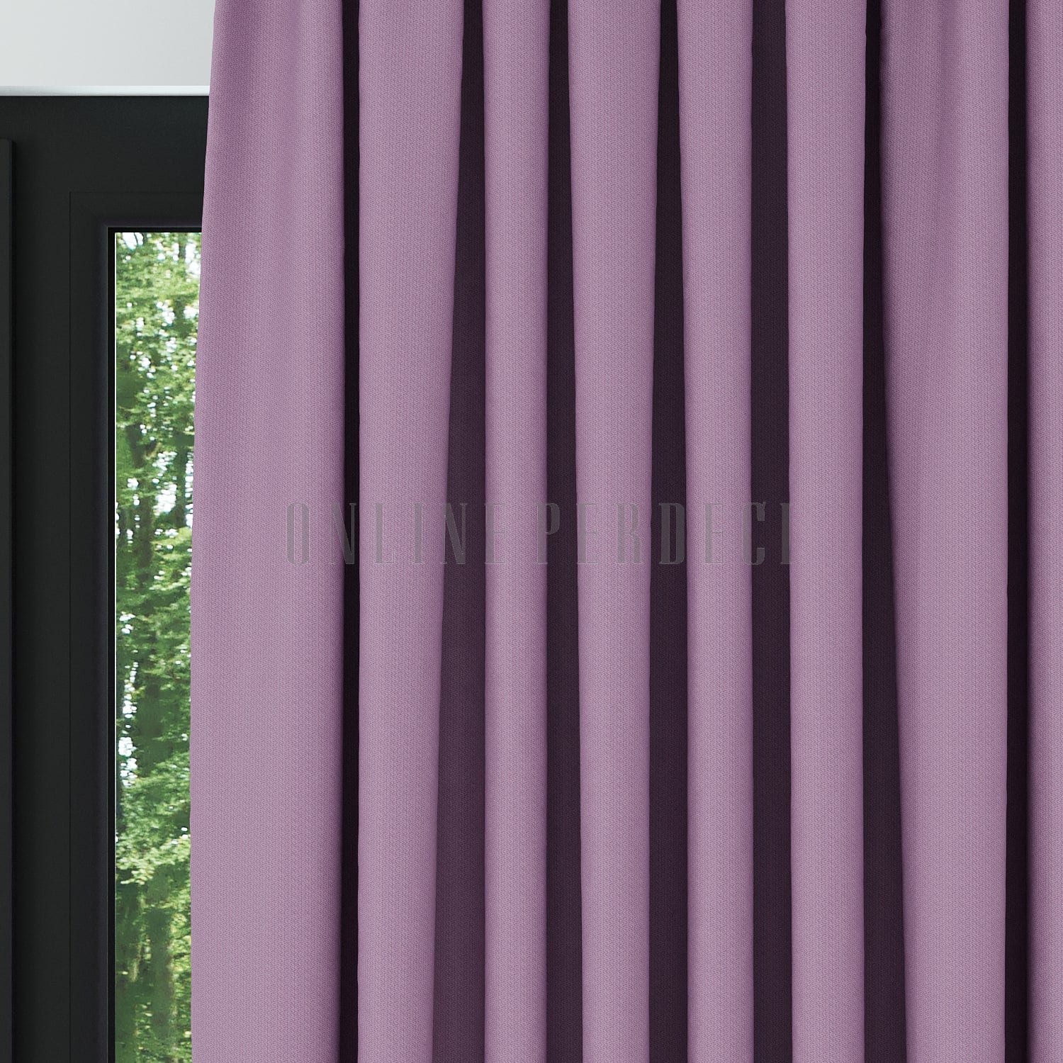 Açık Mor Modern Balık Sırtı Desenli Fon Perde - Spinara
