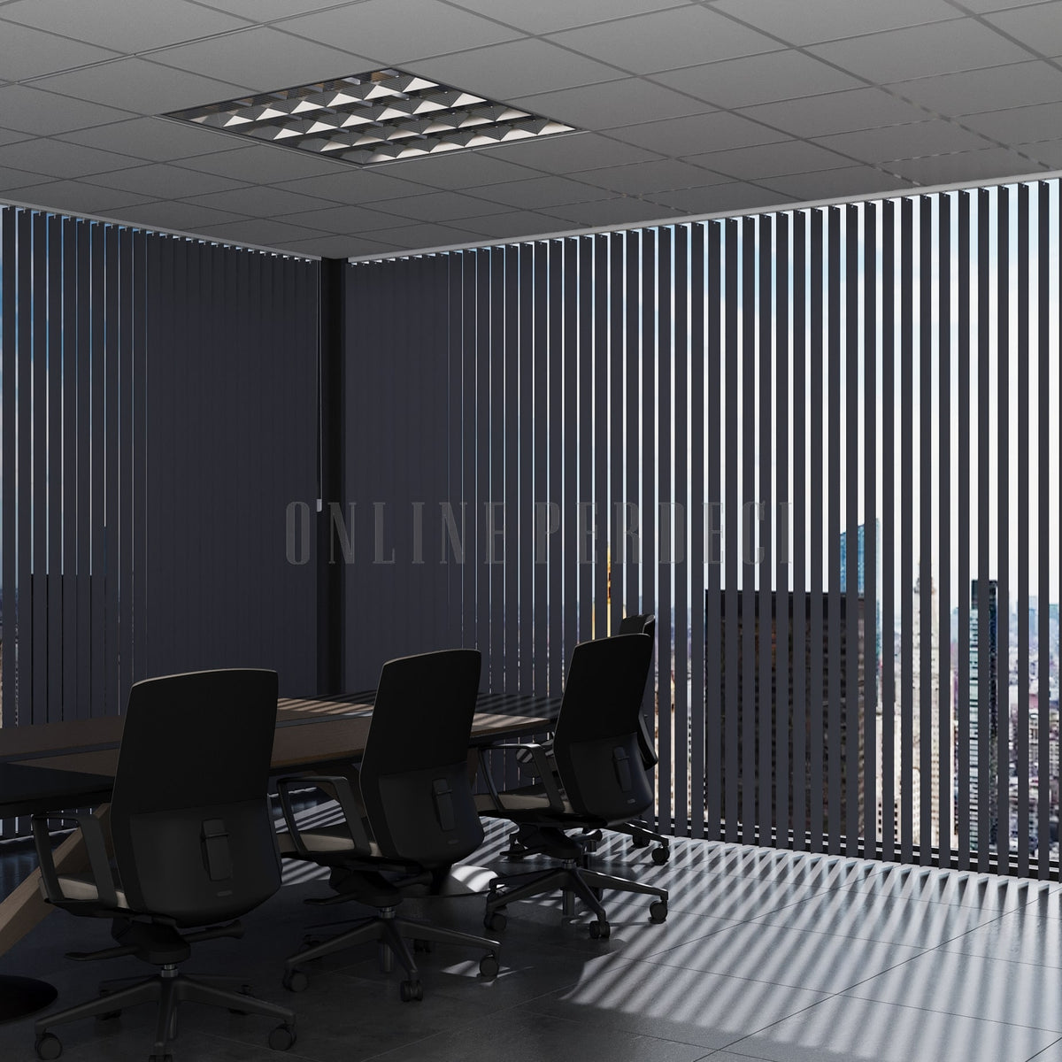 Antrasit Düz PVC Dikey Perde