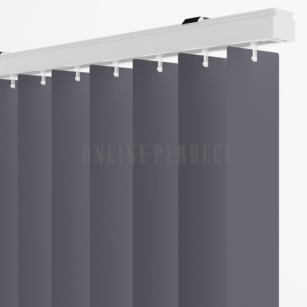 Antrasit Düz PVC Dikey Perde