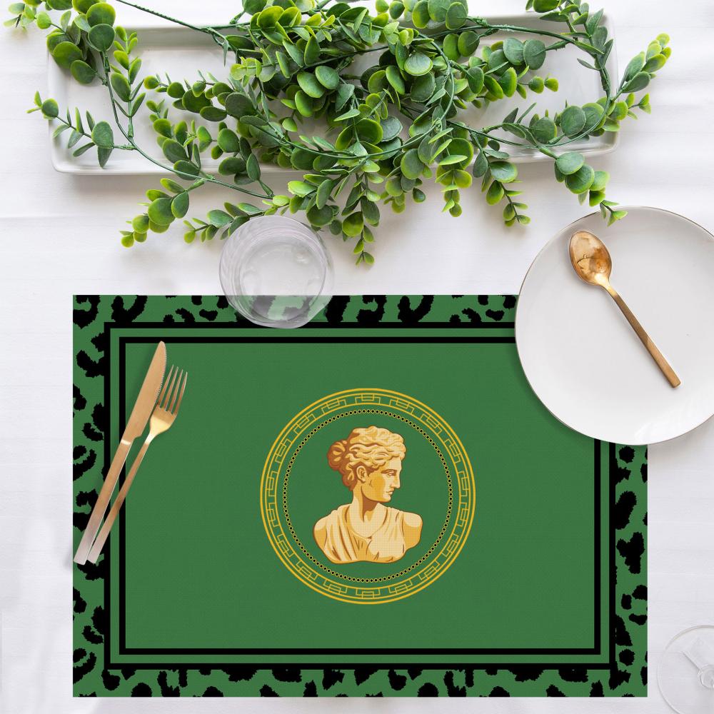 Yeşil Medusa Kumaş Amerikan Servis - 4'lü Takım 35X50CM