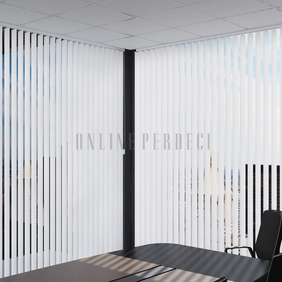 Beyaz Düz PVC Dikey Perde