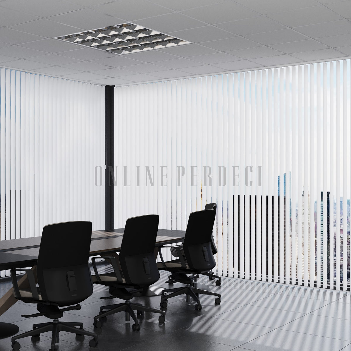 Beyaz Düz PVC Dikey Perde