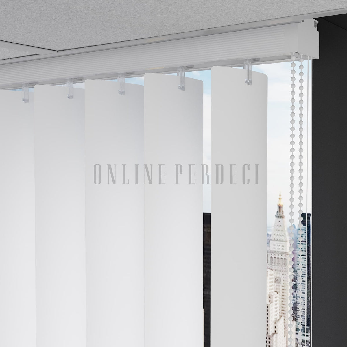 Beyaz Oval Düz PVC Dikey Perde
