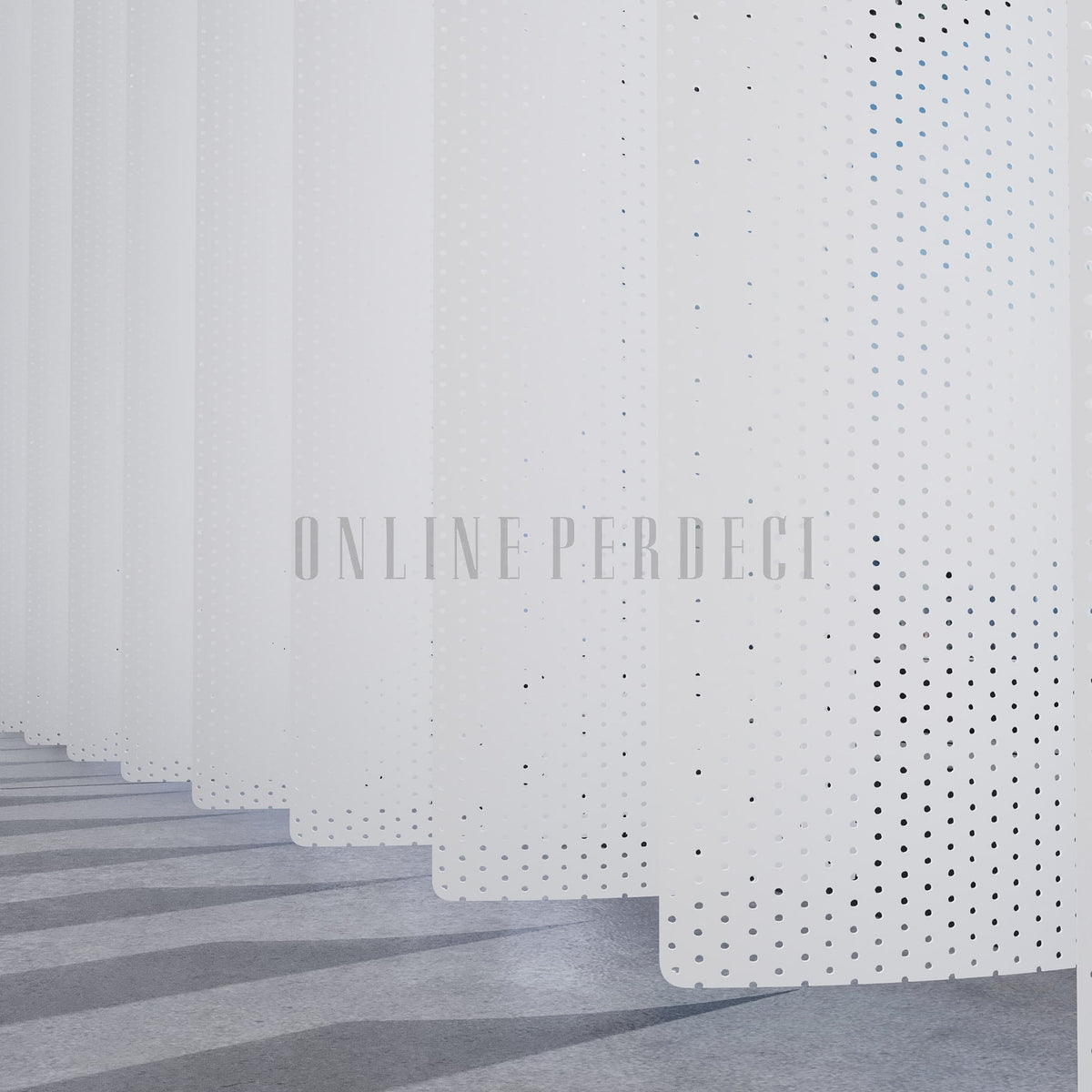 Beyaz Oval Perfore PVC Dikey Perde