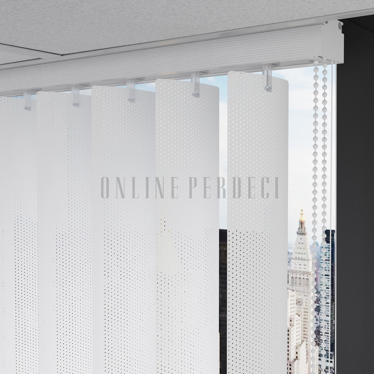 Beyaz Oval Perfore PVC Dikey Perde