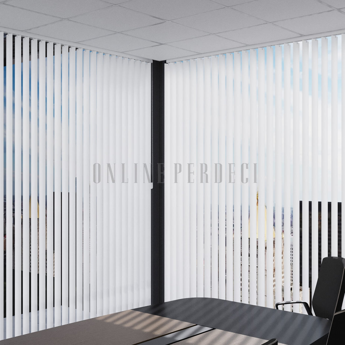 Beyaz Oval Perfore PVC Dikey Perde
