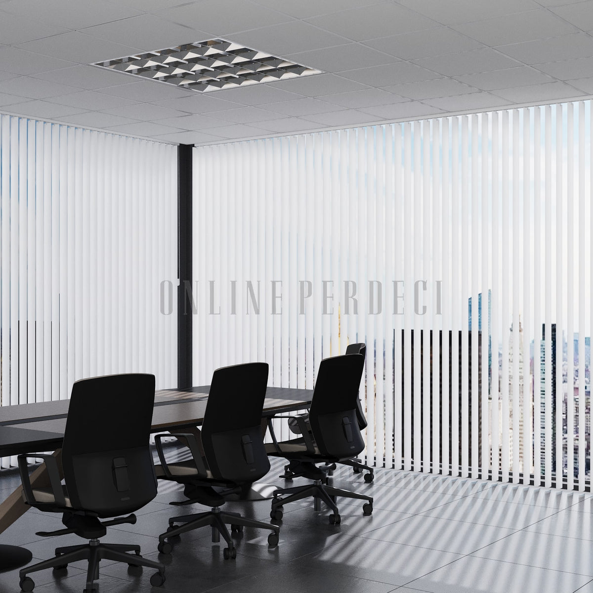 Beyaz Oval Perfore PVC Dikey Perde