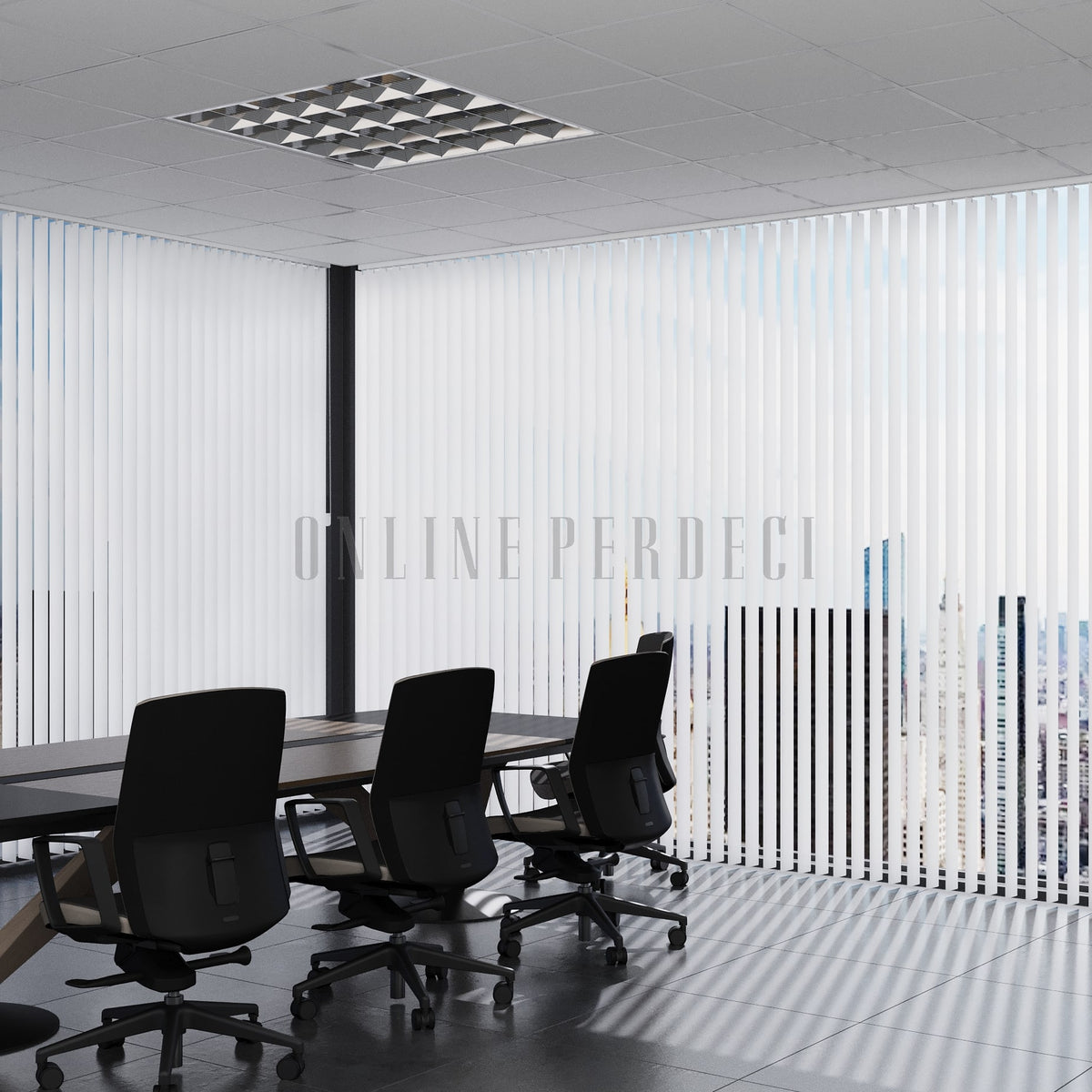 Beyaz Perfore PVC Dikey Perde