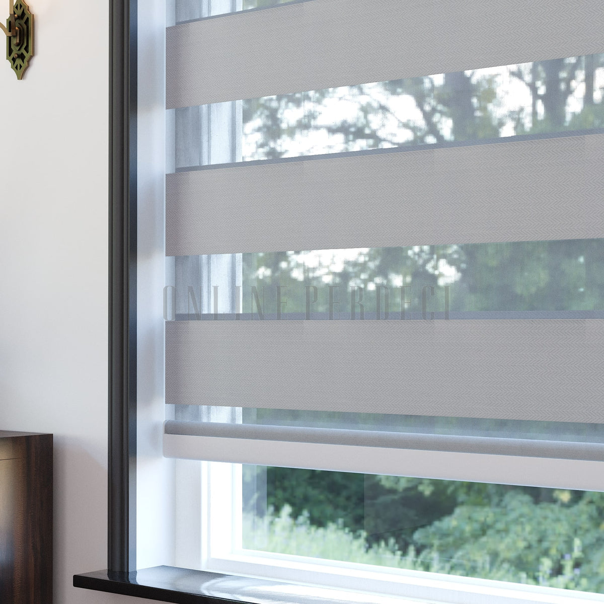 Ferio Beyaz Blackout Zebra Perde