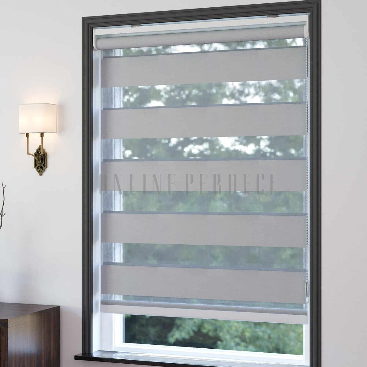 Ferio Beyaz Blackout Zebra Perde