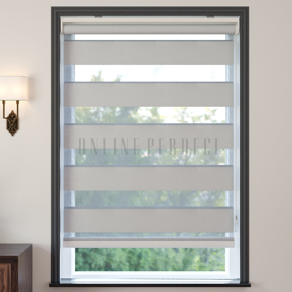 Ferio Ekru Blackout Zebra Perde