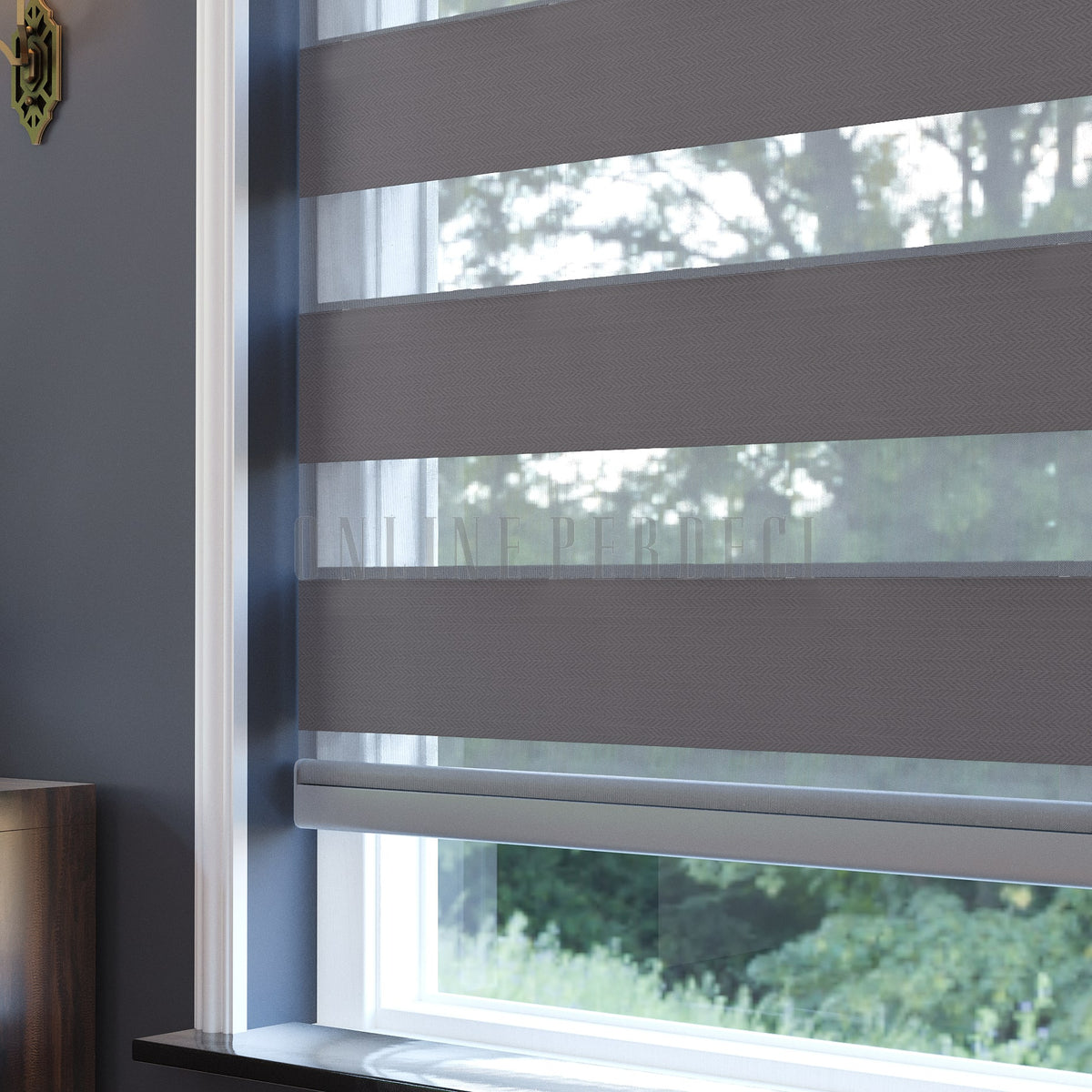 Ferio Füme Blackout Zebra Perde