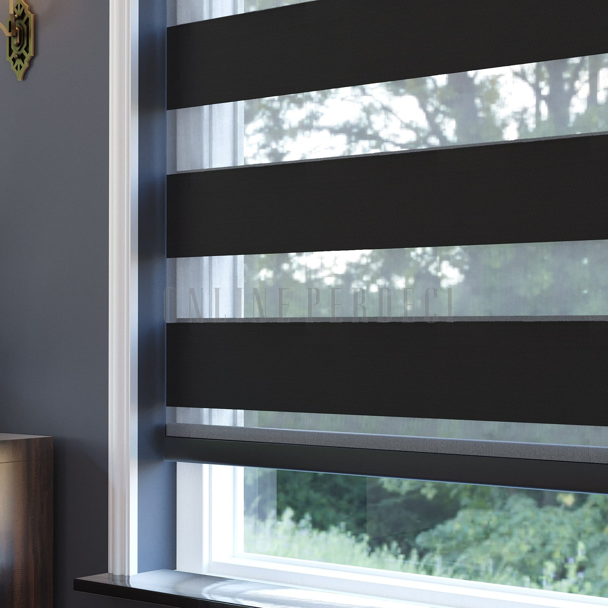 Ferio Siyah Blackout Zebra Perde