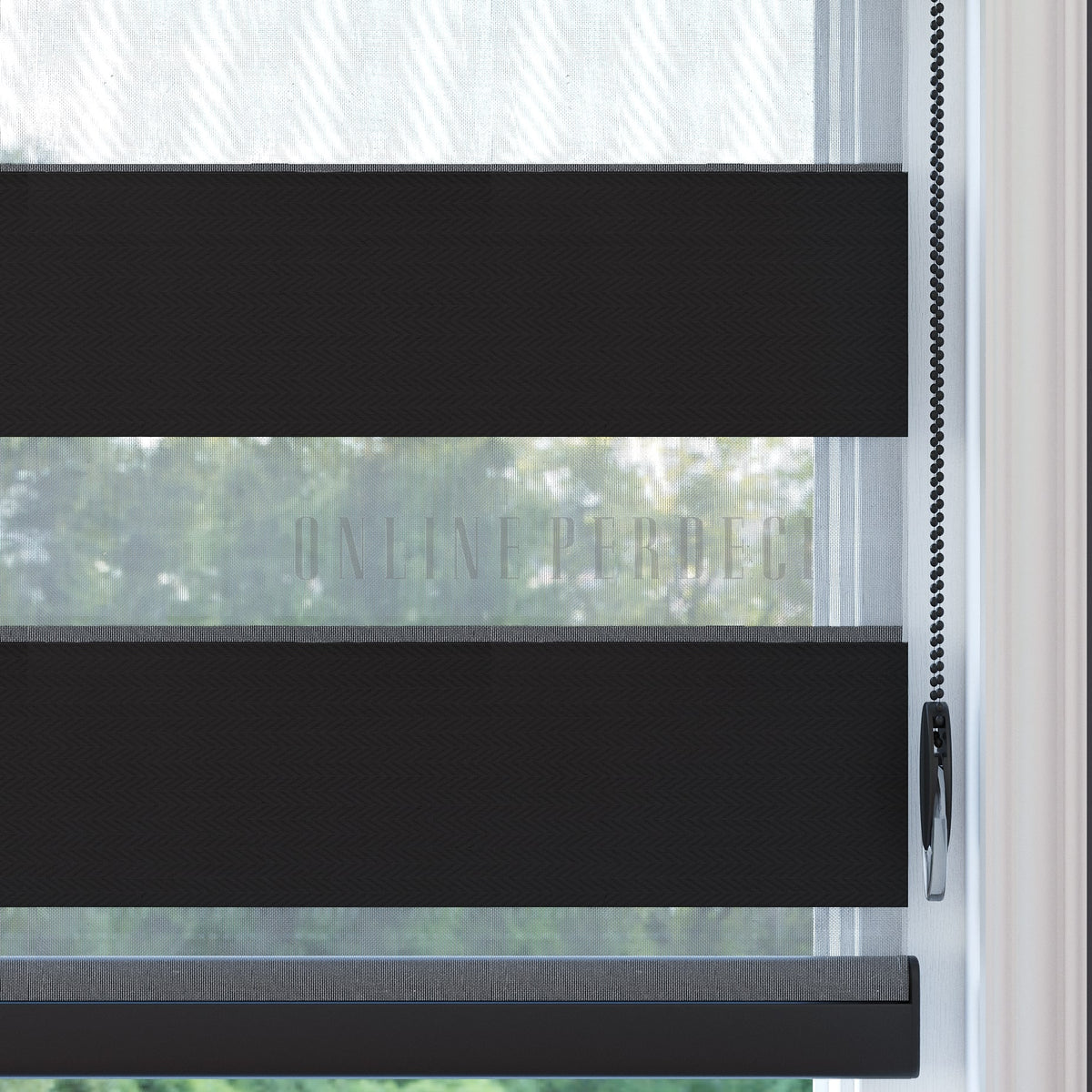 Ferio Siyah Blackout Zebra Perde