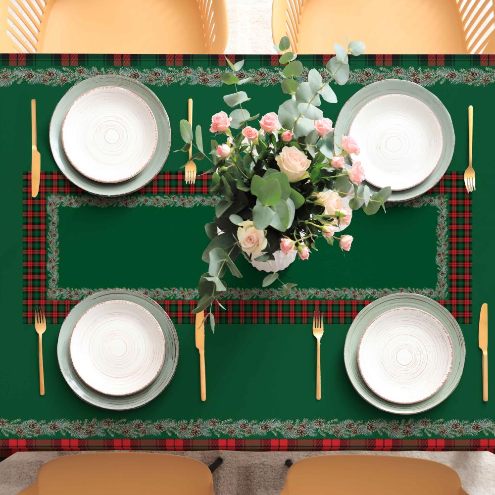 Mini Kozalak Detaylı Masa Örtüsü