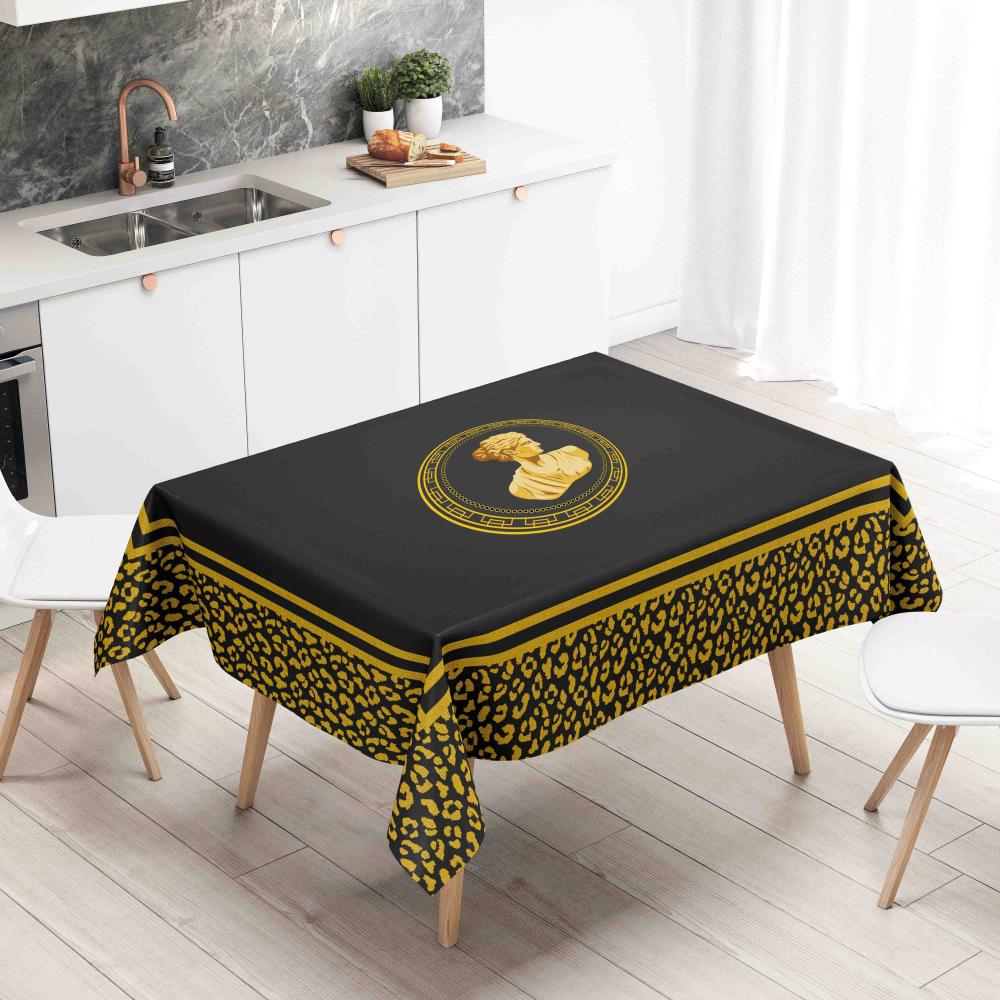 Siyah Büst Detaylı Masa Örtüsü 160x220cm