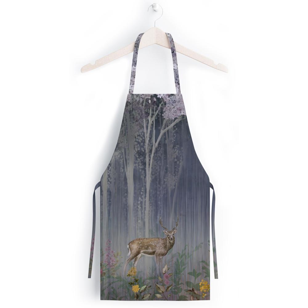 Kırmızı Mini Çiçekler Ve Gazeller Mutfak Önlüğü