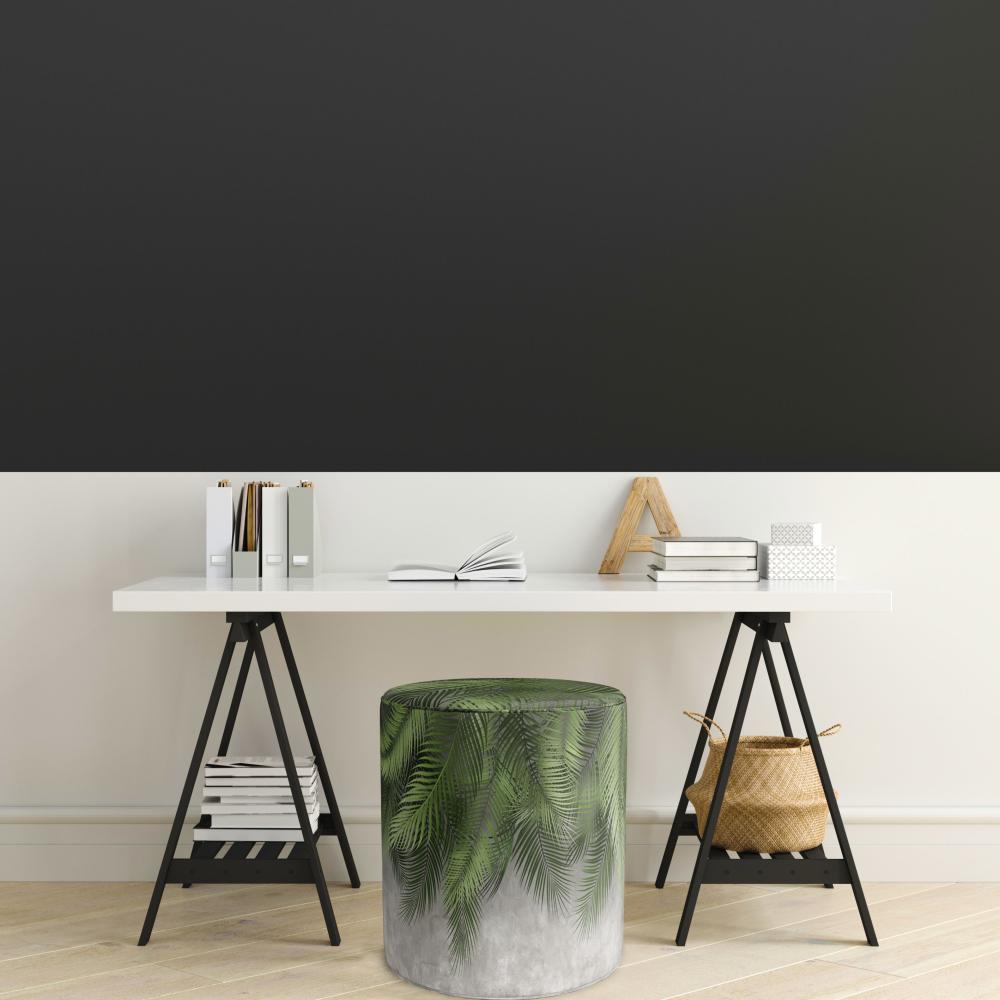 Yeşil Palmiye Yaprak Tasarımlı Puf