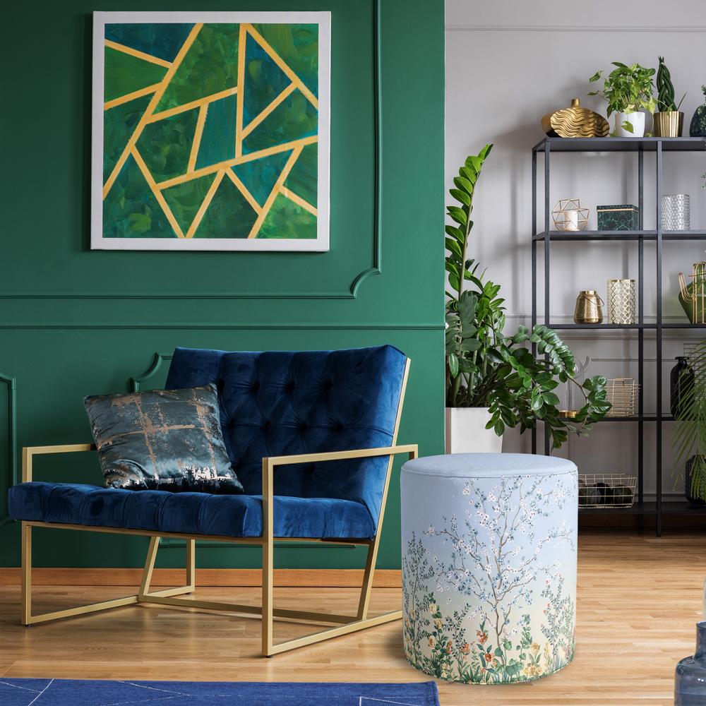 Renkli Çiçek Desenli Puf