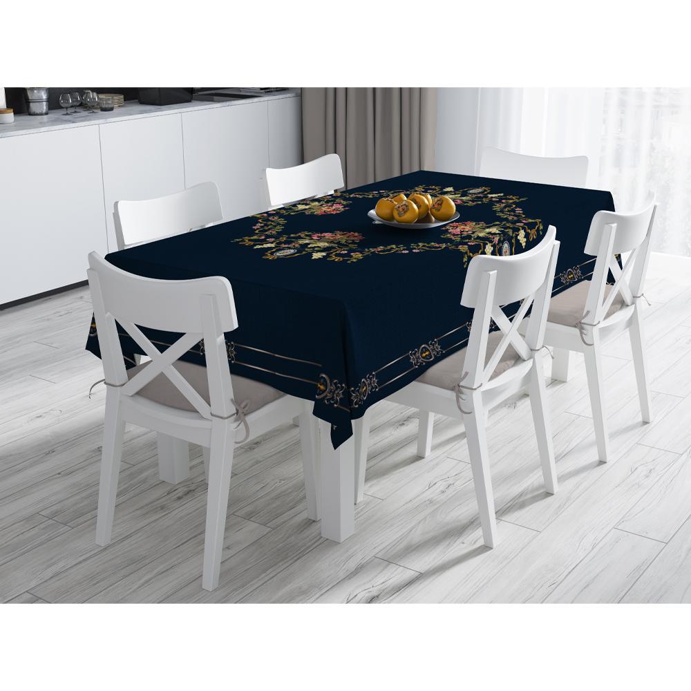 Çiçek Çerçeveli Masa Örtüsü 160x220CM