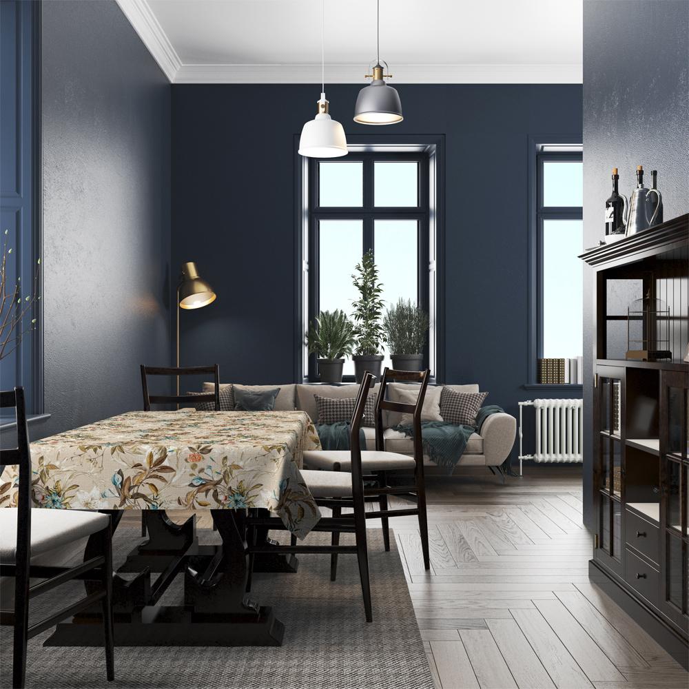 Renkli Yapraklar ve Çiçekler Masa Örtüsü 160x220CM