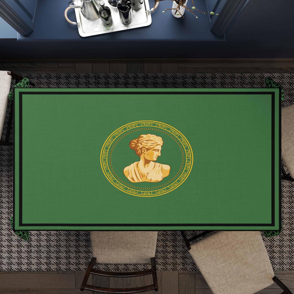 Yeşil Büst Detaylı Masa Örtüsü 160x220cm