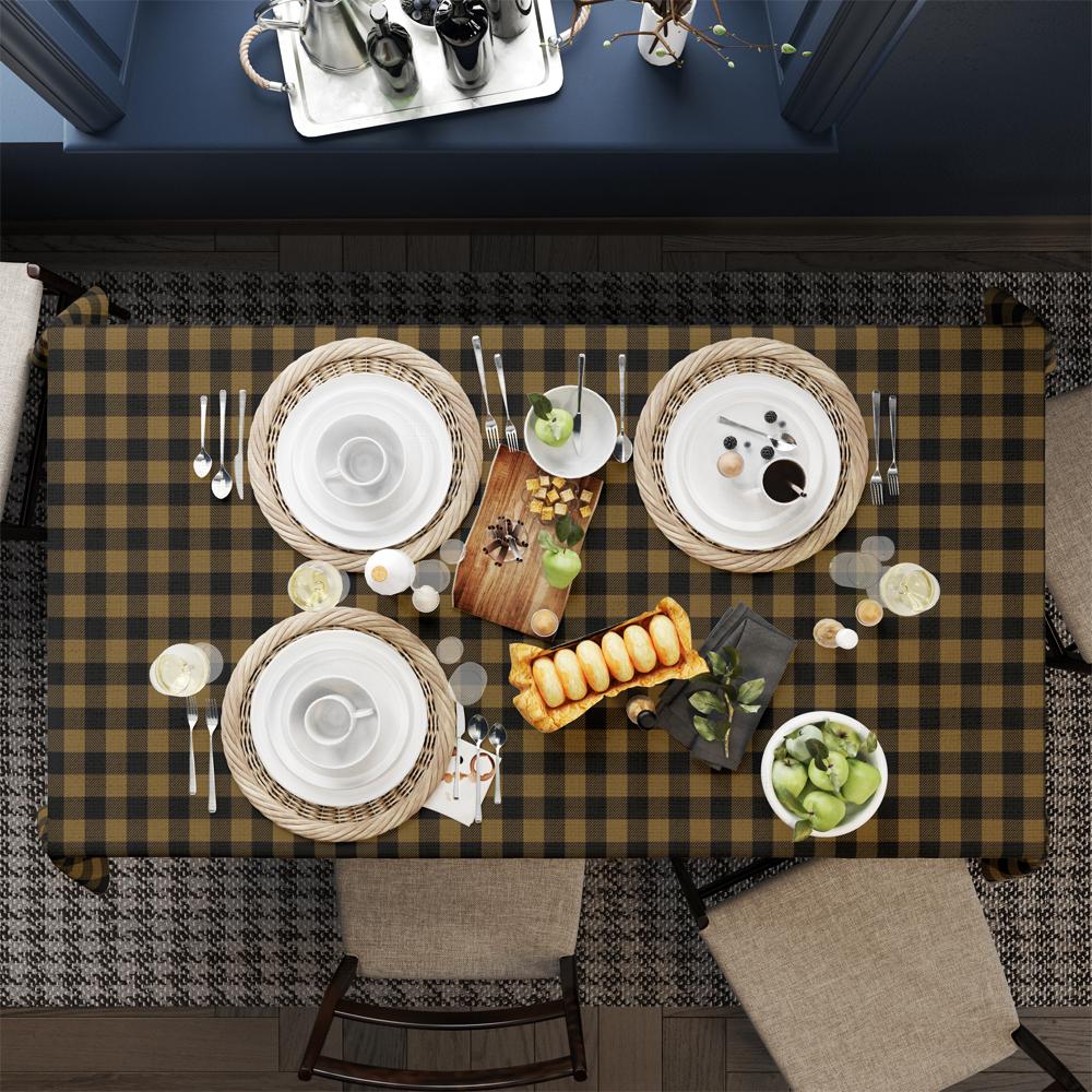 Sarı-Siyah Kare Masa Örtüsü 160x220CM