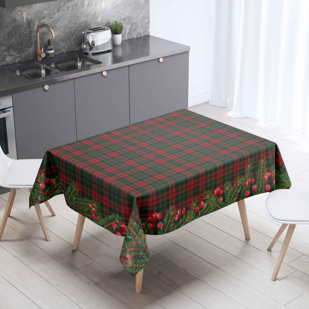 Kırmızı Ökseotu Meyveli Masa Örtüsü