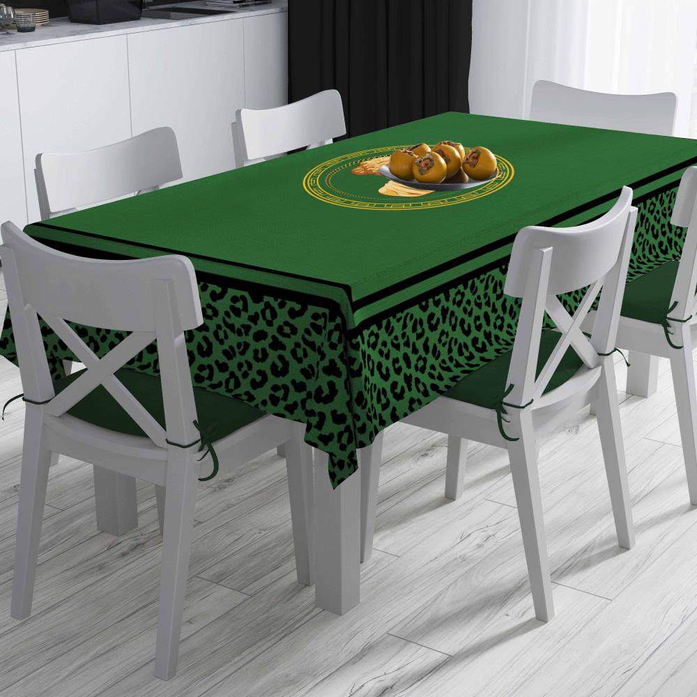Yeşil Büst Detaylı Masa Örtüsü 160x220cm