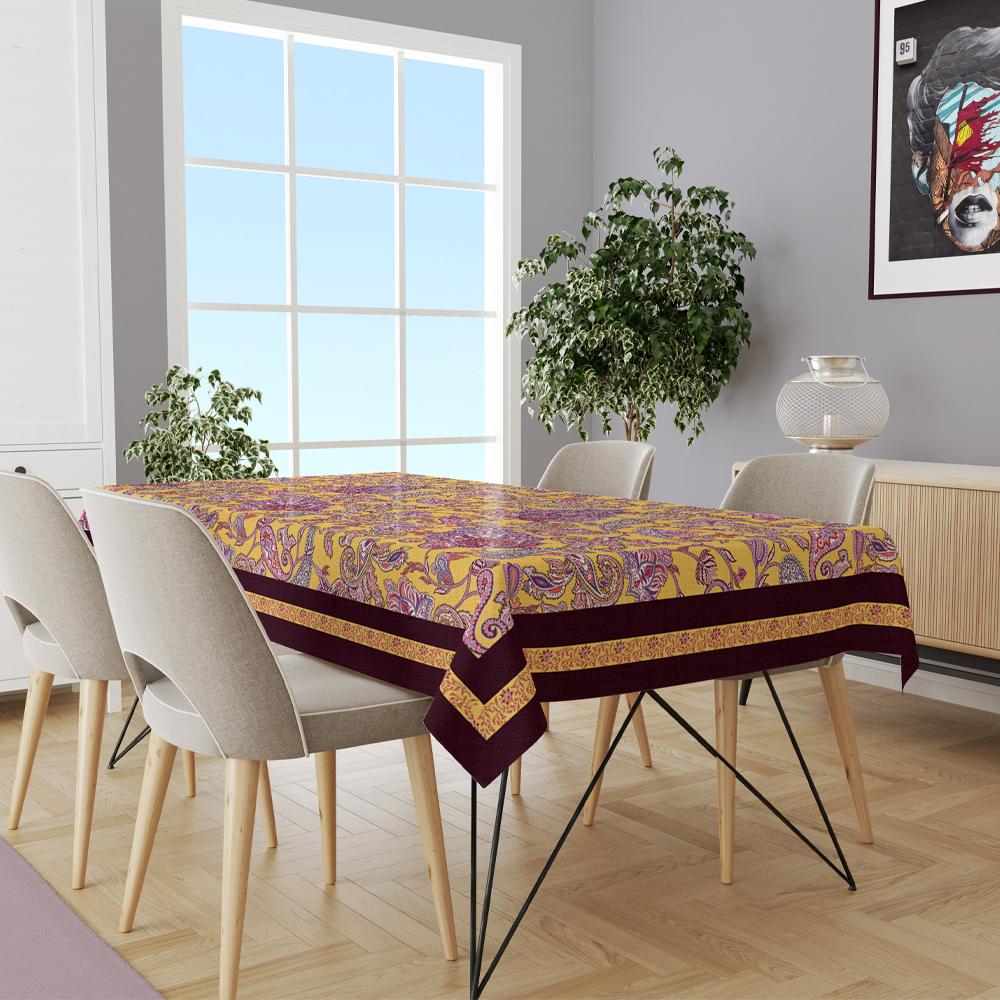 Mor Damask Desen Masa Örtüsü 160x220CM