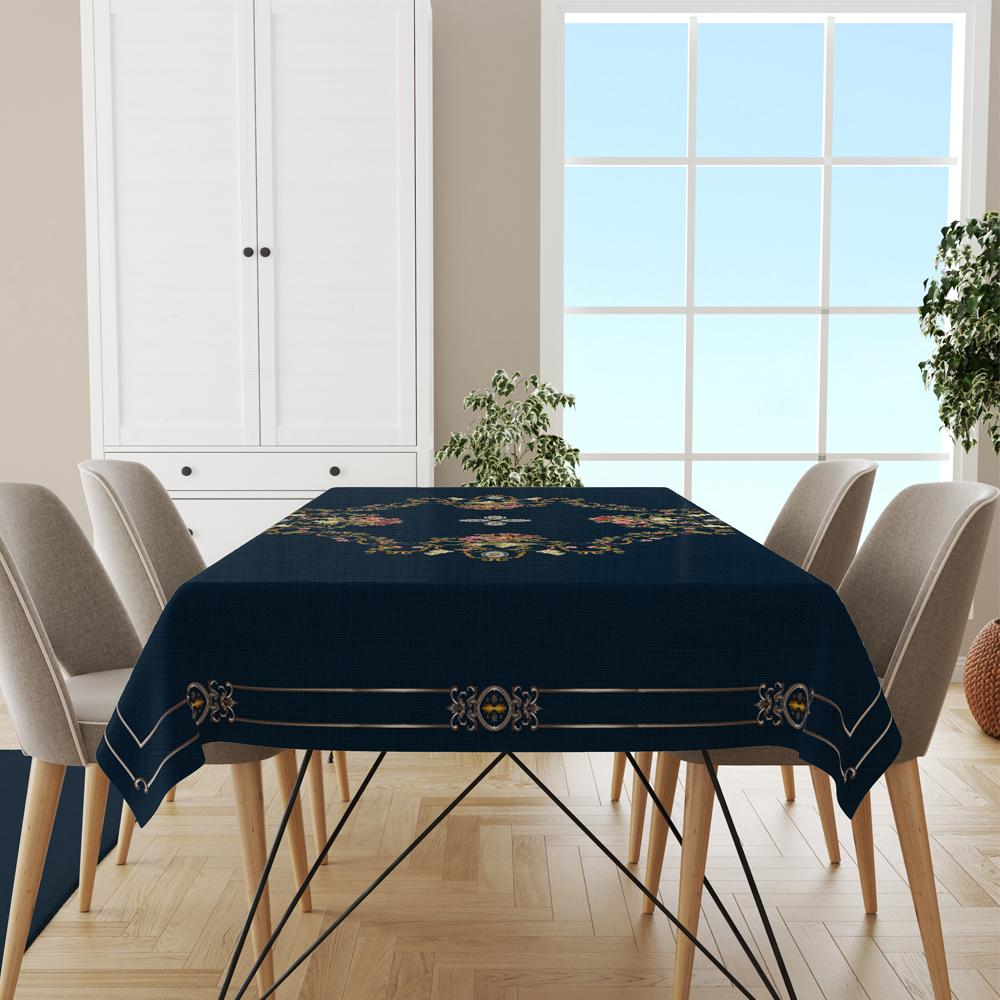 Çiçek Çerçeveli Masa Örtüsü 160x220CM